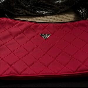 Prada Quilted Pink Clutch/Makeup Pouch Bag